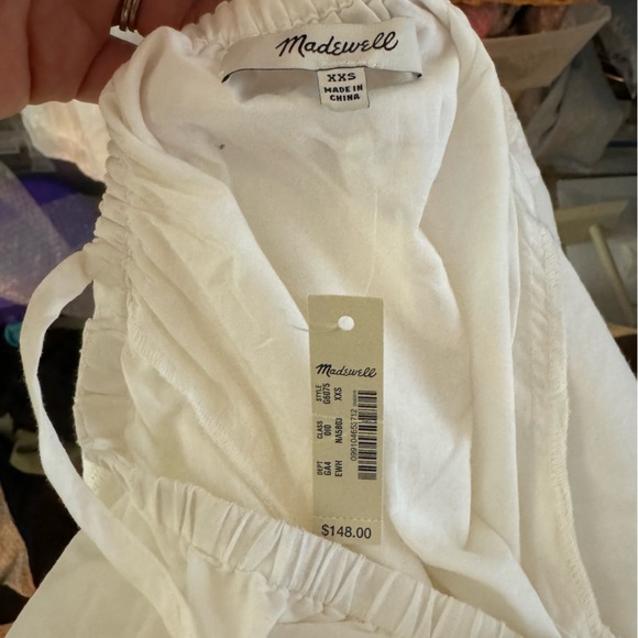 Madewell NEW white eyelet off the shoulder cotton dress coquette girl XXS - Picture 5 of 13